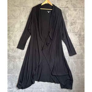 Sandra Baquero Duster Women OS Black Cardigan Open Front Maxi Jersey Witch Boho